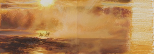 刘海辰 《妄人之旅》 纸本油画棒 38×102cm 2021
刘海辰 《妄人之旅》 纸本油画棒 38×102cm 2021