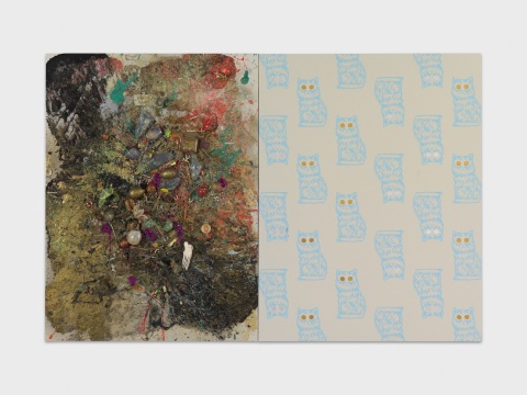 《综合贝类》 150 × 225cm 布面综合材料 2017 由艺术家和MASSIMODECARLO提供