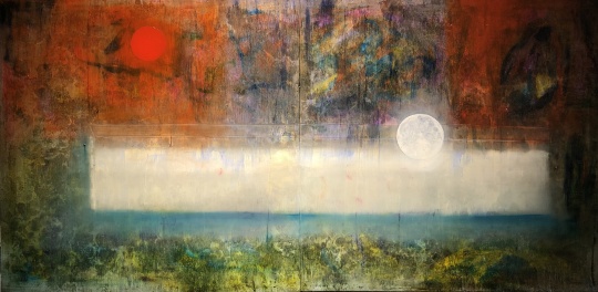 李瑞 《日月同辉》 160×80cm 布面油画 2021 李瑞 《日月同辉》 160×80cm 布面油画 2021