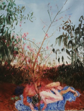周春芽 《桃色黄昏》 250×200cm 布面油画 2007
