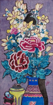 梁缨《岁朝清供》290 x 140cm 纸本设色 2021 ©梁缨,图片由艺术家提供
梁缨《岁朝清供》290 x 140cm 纸本设色 2021 ©梁缨,图片由艺术家提供