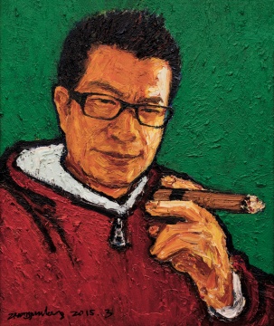 《自画像》 55 × 45 cm 布面油画 2015
《自画像》 55 × 45 cm 布面油画 2015