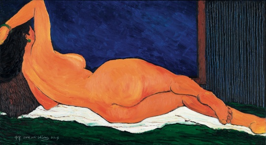 《2014人体4号》 60 × 110 cm 布面油画 2014
《2014人体4号》 60 × 110 cm 布面油画 2014