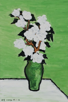 《白色大茶花系列之二》 90 × 60 cm 布面油画 2015
《白色大茶花系列之二》 90 × 60 cm 布面油画 2015