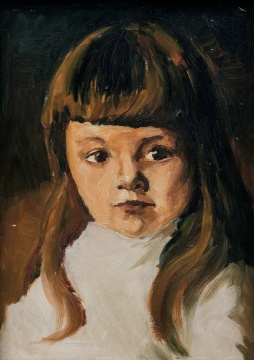 《女孩》 31 × 32 cm 纸本油画 1981
