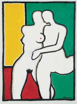 《双人体2015-2》 100×76cm 布面油画 2015
《双人体2015-2》 100×76cm 布面油画 2015