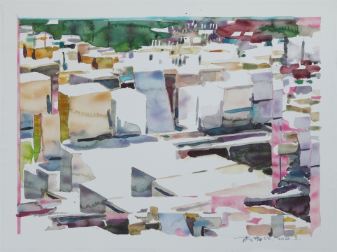 李易纹《耦合-9》56×76cm 纸本水彩 2020
李易纹《耦合-9》56×76cm 纸本水彩 2020
