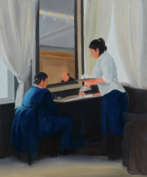 武艺 《女招待》 60cm×50cm 布面油画 2021
武艺 《女招待》 60cm×50cm 布面油画 2021