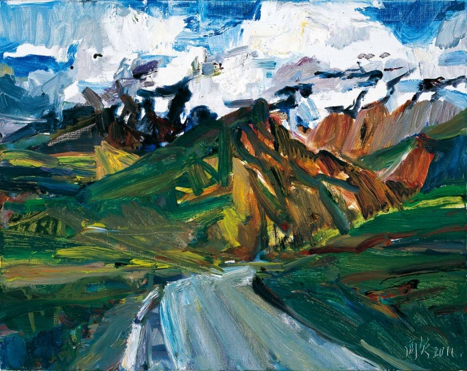 刘商英《阿里雪山》 40×50cm 布面油画 2011
刘商英《阿里雪山》 40×50cm 布面油画 2011