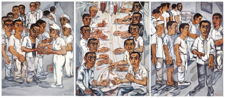 《协和医院系列之三》   150×445cm 布面油画 1992

成交价：121万元 曾梵志首件百万级别作品

2005佳士得香港
