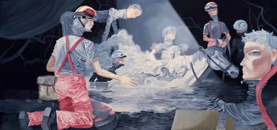 熊宇《逆光的水流》200×450cm 布面油彩 2009
熊宇《逆光的水流》200×450cm 布面油彩 2009