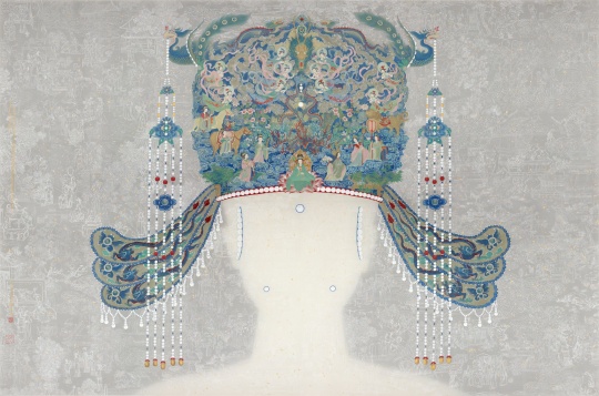 王依雅 《繁空录·太祖皇后冠》 138×208cm 绢本设色 2021
