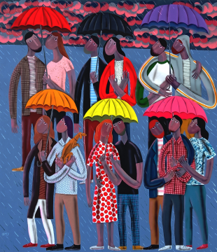 奇蒂·纳罗德《私密一隅》,布面丙烯,160 × 140 cm,2021
奇蒂·纳罗德《私密一隅》,布面丙烯,160 × 140 cm,2021