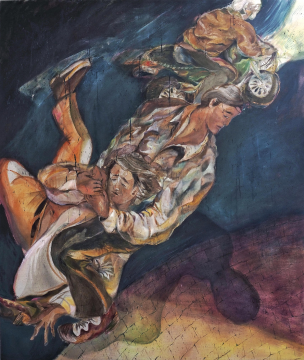 法里斯·海泽《明日无望》,亚麻布面油画和丙烯,190 × 160 cm,2021
法里斯·海泽《明日无望》,亚麻布面油画和丙烯,190 × 160 cm,2021