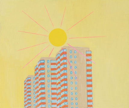 《黄色有光芒的太阳》 38x45cm 布面丙烯 2020
《黄色有光芒的太阳》 38x45cm 布面丙烯 2020