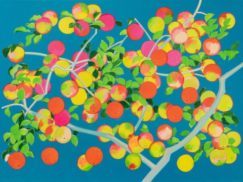 《苹果2021之三》 97x130cm 布面丙烯 2021
《苹果2021之三》 97x130cm 布面丙烯 2021