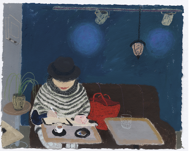 
《故宫角楼边的咖啡馆》（局部）

在咖啡馆里画画的申玲，她可能在画下面这些小画

 

