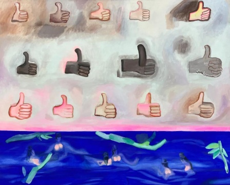 苏华 《点赞》 170×140cm 布面油画 2021
苏华 《点赞》 170×140cm 布面油画 2021