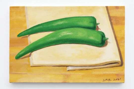 王兴杰 《尖椒干豆腐》 40×60cm 布面丙烯 2021
王兴杰 《尖椒干豆腐》 40×60cm 布面丙烯 2021