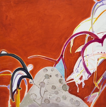 《心中》120×120cm 布面油彩,丙烯,油性记号笔 2019
《心中》120×120cm 布面油彩,丙烯,油性记号笔 2019