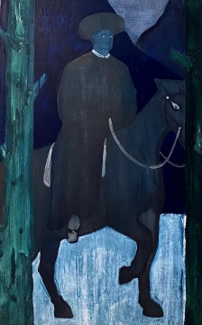 汪一《夜巡》65×40cm 木板油画 2019
汪一《夜巡》65×40cm 木板油画 2019