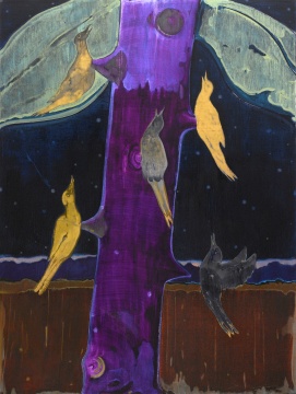 汪一《夜莺》153×115cm 布面油画 2021
汪一《夜莺》153×115cm 布面油画 2021