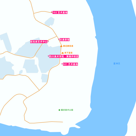 ▲  黄桷坪地区的艺术地图  ▲
