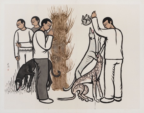 仝天庆《馒头柳》240×310cm 纸本水墨设色 2022
仝天庆《馒头柳》240×310cm 纸本水墨设色 2022