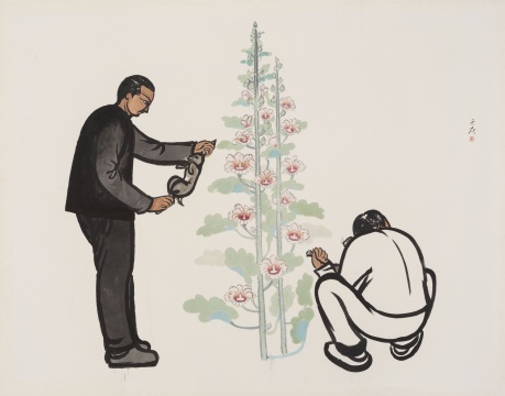 仝天庆《蜀葵》240×310cm 纸本水墨设色 2022
仝天庆《蜀葵》240×310cm 纸本水墨设色 2022