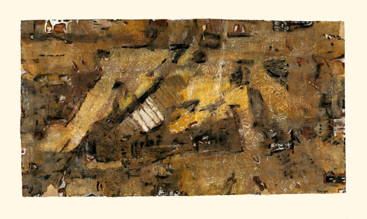 《犁痕过》78×142cm 综合材料 2019
《犁痕过》78×142cm 综合材料 2019