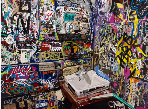 陈轩荣《G1.0.8.0 (The Restroom)》150×200cm 布面丙烯 2020 © 陈轩荣, 图片由艺术家提供
陈轩荣《G1.0.8.0 (The Restroom)》150×200cm 布面丙烯 2020 © 陈轩荣, 图片由艺术家提供