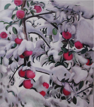 张文钦《 被雪覆盖的苹果树》 150×130cm 布面油画 2021 © 张文钦, 图片由艺术家提供
张文钦《 被雪覆盖的苹果树》 150×130cm 布面油画 2021 © 张文钦, 图片由艺术家提供