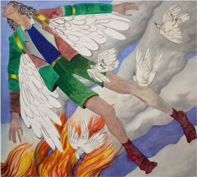 丁士伦《Icarus》160×180cm 布面油画 2021© 丁士伦, 图片由艺术家提供
