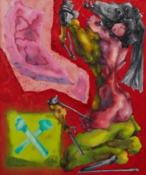 Juliana Paek《爱超越了肉体和金属》120×100cm 布面油画 2021 © Juliana Paek, 图片由艺术家提供
Juliana Paek《爱超越了肉体和金属》120×100cm 布面油画 2021 © Juliana Paek, 图片由艺术家提供