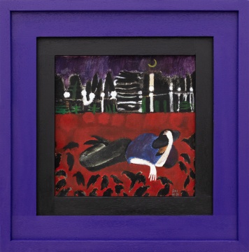 代洲《草地上的午夜》(草稿)24x24cm 外框41x41cm 纸上水彩 2020
代洲《草地上的午夜》(草稿)24x24cm 外框41x41cm 纸上水彩 2020