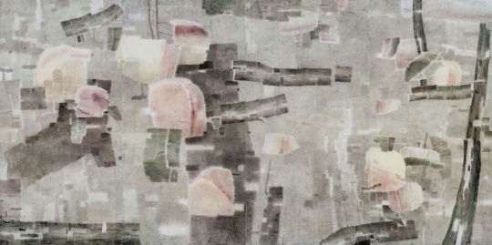 夏禹 《桃园》 300×600cm 铝板坦培拉 2020
夏禹 《桃园》 300×600cm 铝板坦培拉 2020