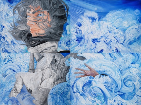 熊宇 《水》 2020 布面油画 150×200cm×4
