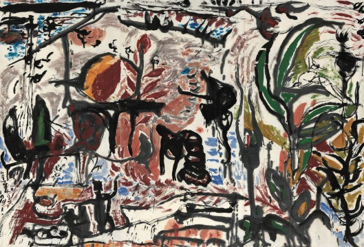 袁运生《异域》135×205cm 纸本水墨,综合材料 1991
袁运生《异域》135×205cm 纸本水墨,综合材料 1991