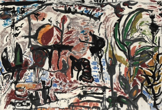 袁运生《异域》135×205cm 纸本水墨，综合材料 1991
