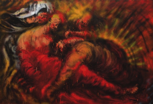 《2020.3》布面油画、喷漆 150x220cm 2020
《2020.3》布面油画、喷漆 150x220cm 2020