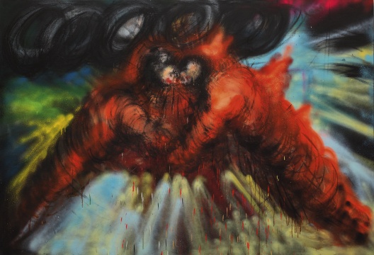 《2020.6》布面油画、喷漆 150x220cm 2020
《2020.6》布面油画、喷漆 150x220cm 2020