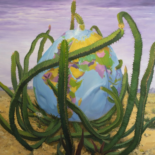 王敬宜《流浪气球#1》150×150cm 布面油画 2021
