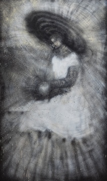 《2021.8》布面油画、喷漆 170x110cm 2021
《2021.8》布面油画、喷漆 170x110cm 2021
