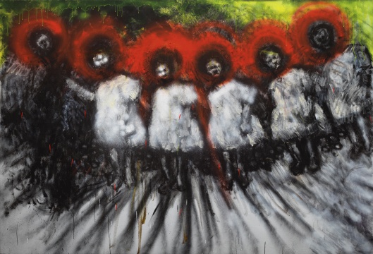 《2021.3》布面油画、喷漆 150x220cm 2021
《2021.3》布面油画、喷漆 150x220cm 2021