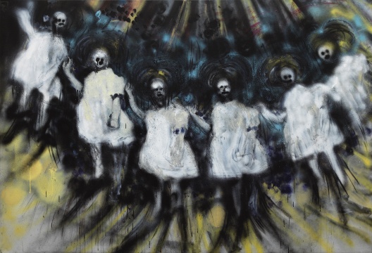 《2021.1》布面油画、喷漆 150x220cm 2021
《2021.1》布面油画、喷漆 150x220cm 2021