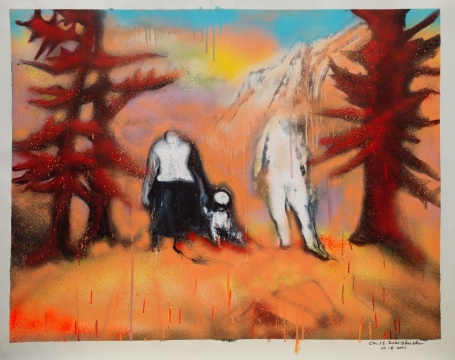《ca.15.2021》布面油画、喷漆 78x100cm 2021
《ca.15.2021》布面油画、喷漆 78x100cm 2021