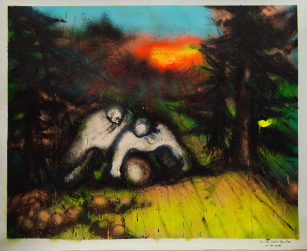 《ca.14.2021》布面油画、喷漆 80x101cm 2021
《ca.14.2021》布面油画、喷漆 80x101cm 2021