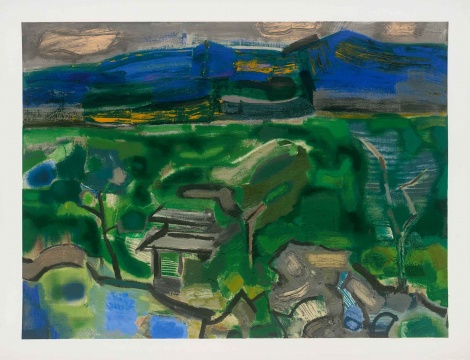 王劼音《青山绿水》70×94cm 丝网版画 2020年
王劼音《青山绿水》70×94cm 丝网版画 2020年