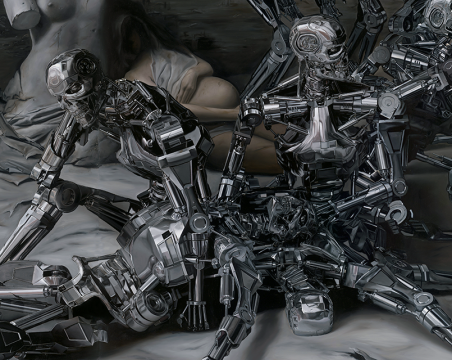 《新创世纪》510×250cm 布面油画 2017
《新创世纪》510×250cm 布面油画 2017