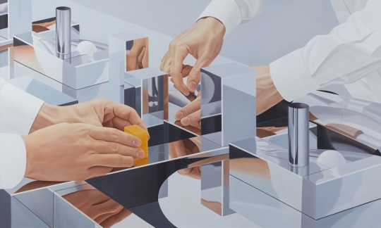 《第三双手》150×250cm 布面油画 2021
《第三双手》150×250cm 布面油画 2021